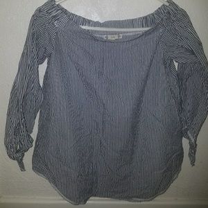 Iris off shoulder striped top